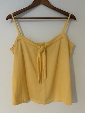 St. John Collection Butter Banana Yellow Knit Santana Tank Top EUC L USA